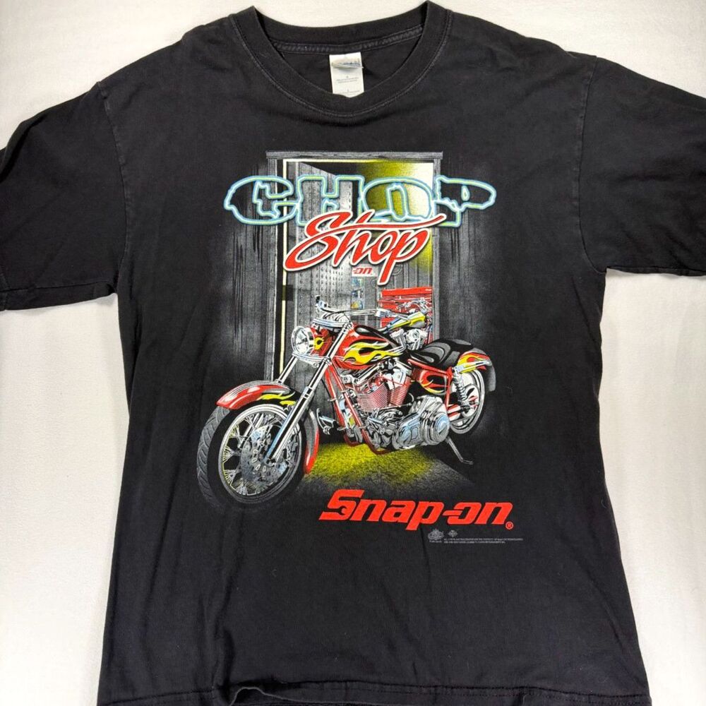 Vintage Snap On Tools Chop Shop Biker Tee 100% Cotton Men's Size XL